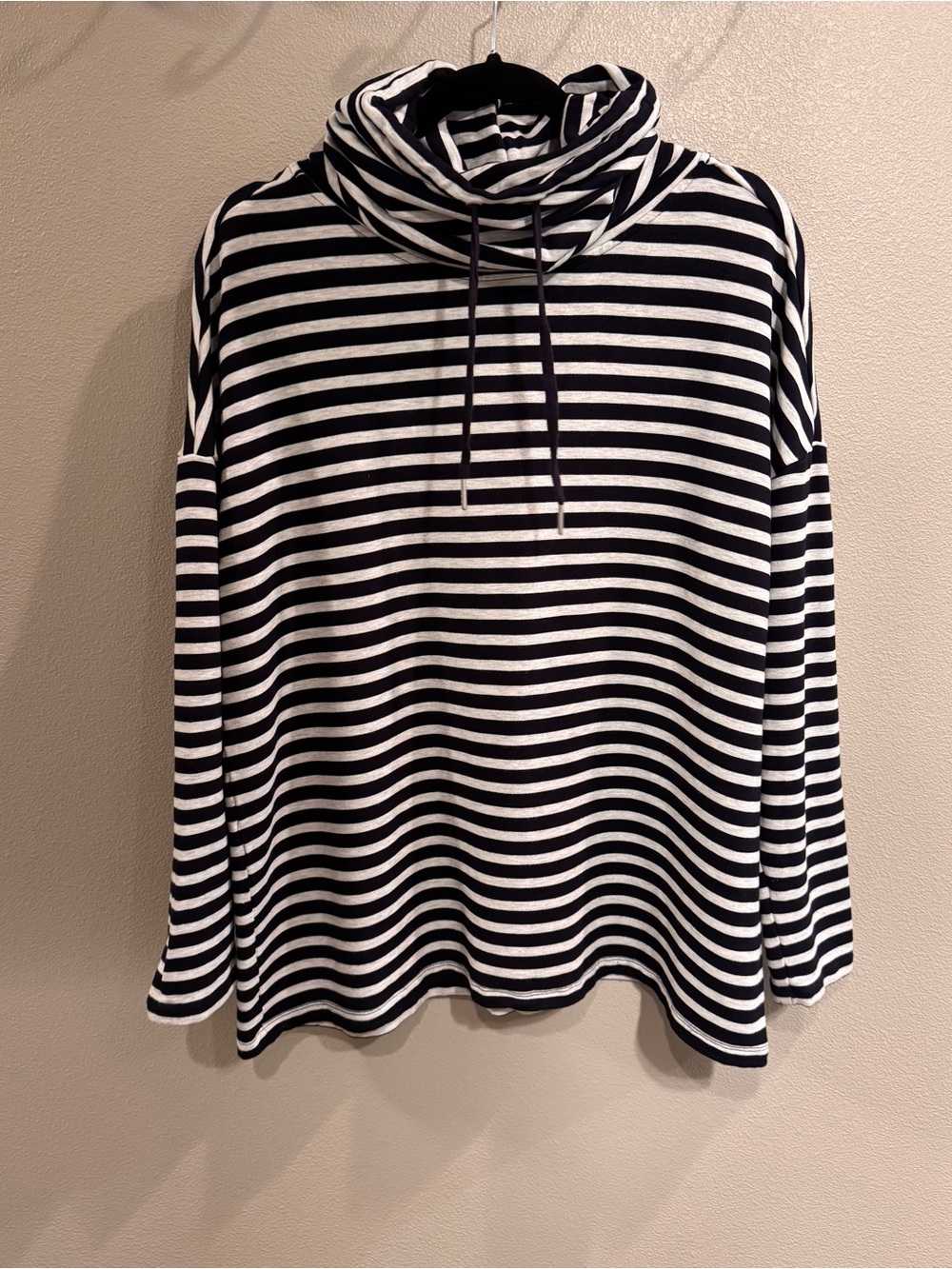 FOIL The Soft Setting Sweater Cowl Neck Striped Pullover Top Women Large EUC